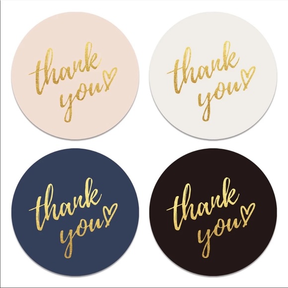 3/$20📦 Roll of 500 1” thank you gold foil stickers 🌟HP🌟 - Picture 2 of 4